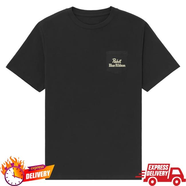 Official Pabst Blue Ribbon Pabst Blue Ribbon Black Pocket T Shirt
