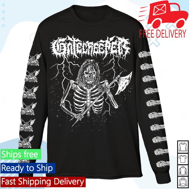 Official Gatecreeper Merch Store Gatecreeper "SKELETAL AXE" Long Sleeve T Shirt