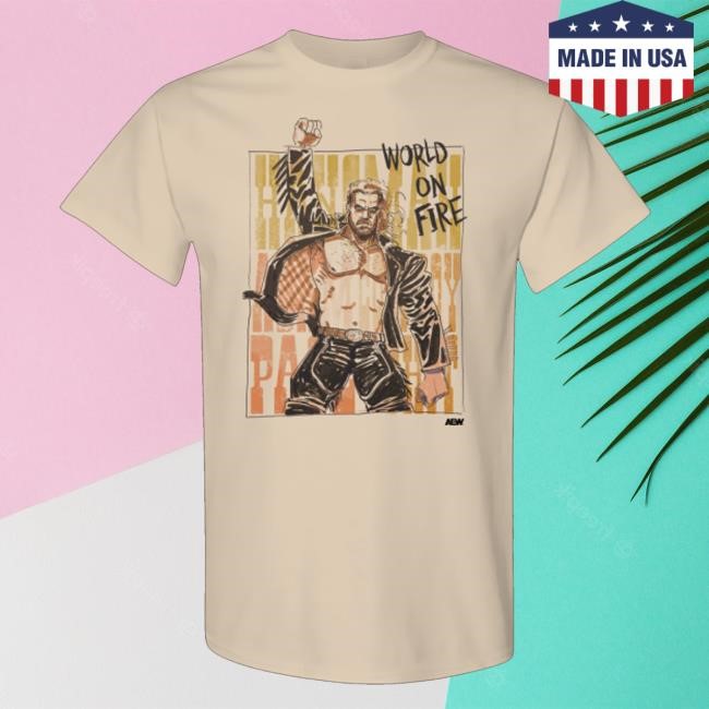 Hangman Adam Page - World On Fire Short Sleeve TShirt - Shopaew All Elite Wrestling