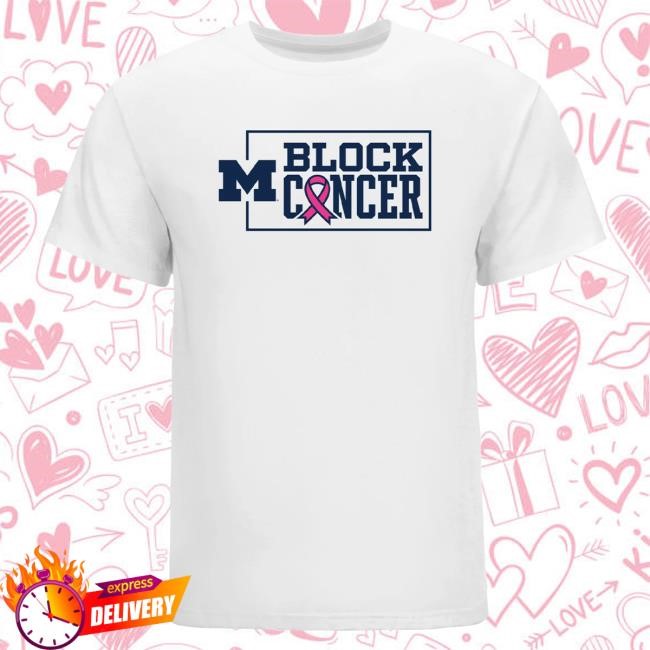 Michigan Wolverines Block Cancer Ribbon Tees The M Den Official Shop