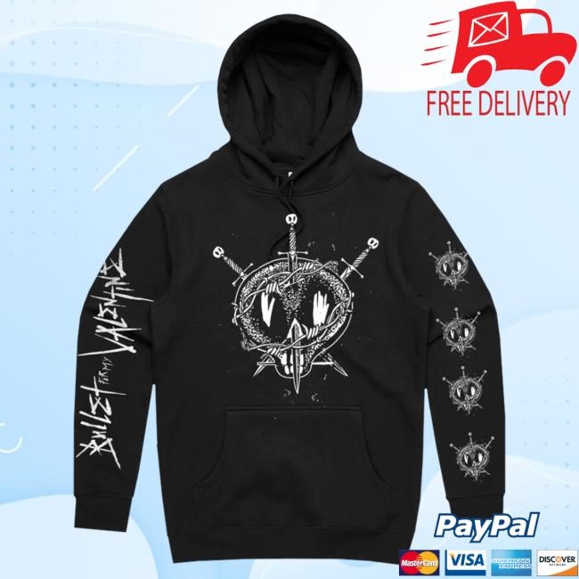 Official Bullet for My Valentine Merch Clothing BFMV Barb Skull Pullover Black Crew