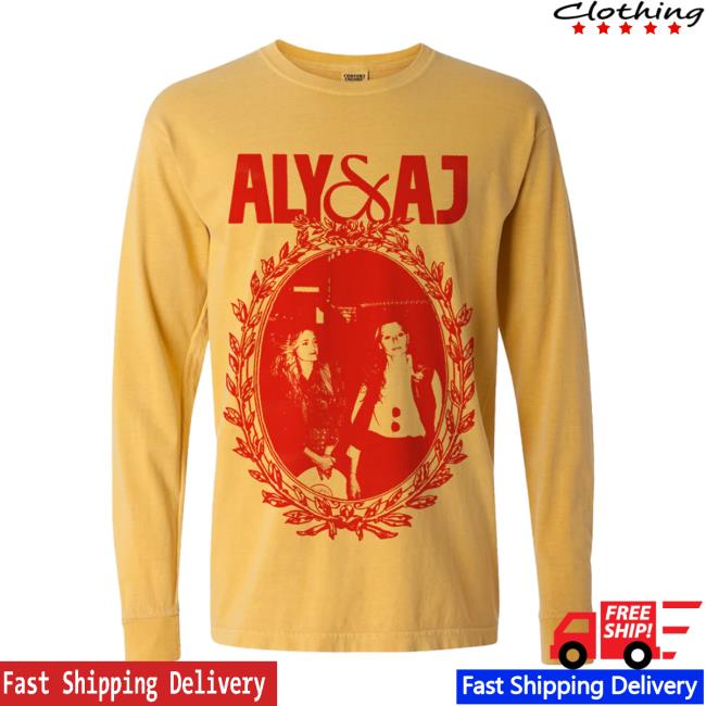 Aly And Aj Photo Wreath Red Yellow T-Shirts