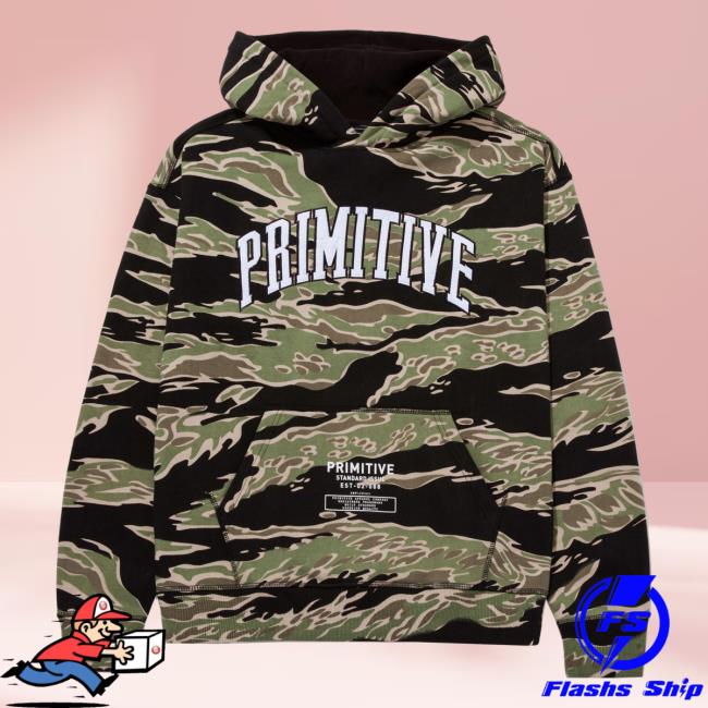 Official Primitive Skateboarding Apparel Clothing Merch Store Shop Tiger Camo Hoodies