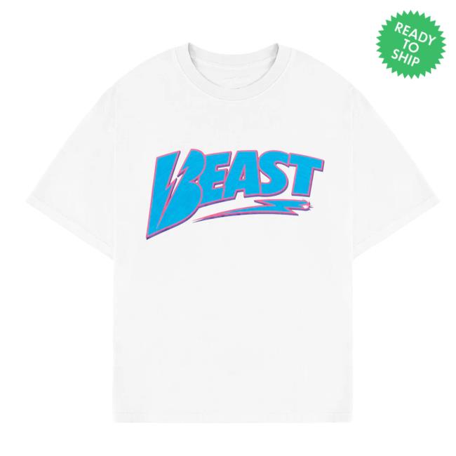 Mr Beast Merch 3D Bolt White Tee