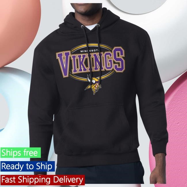 Men's Starter White Minnesota Vikings Team Track Graphic Hood