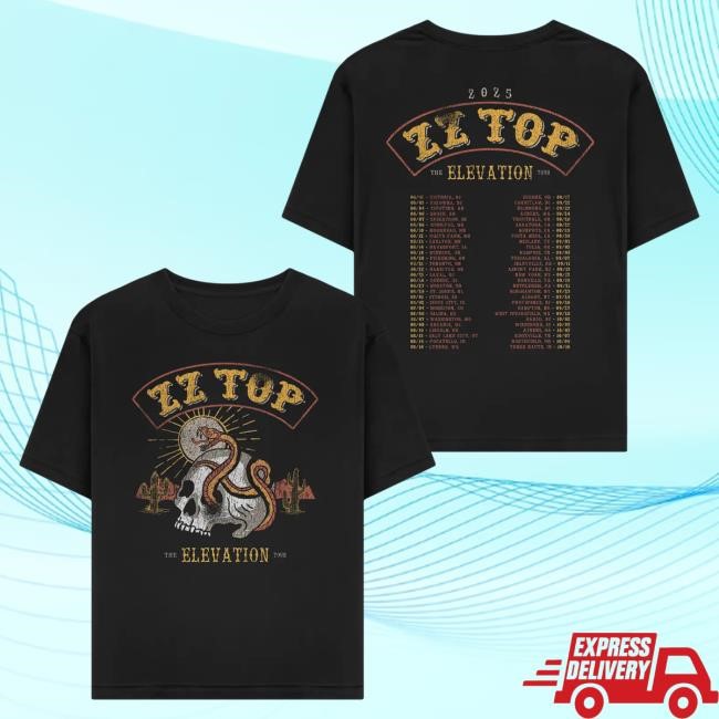 Official Zz Top Elevation Tour 2025 Dateback New Shirt ZzTop