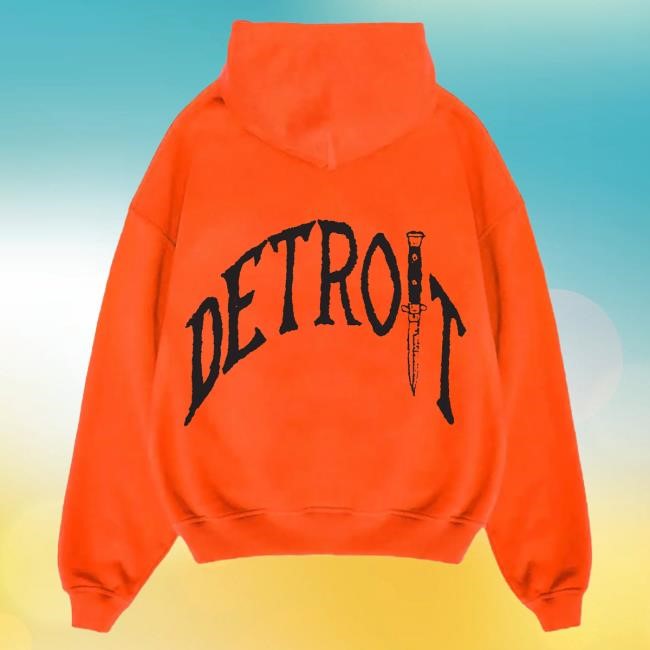 Official Sana Detroit Merch Store Detroit Blade Hooded Sweatshirt - Orange SanaDetroit