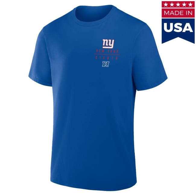 Official New York Giants Bulls Apparel Men's Fanatics Royal New York Giants Passing Pocket Legacy Shirt NewYorkGiants