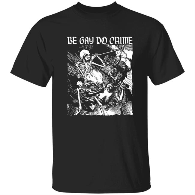 Night Channels Store Be Gay Do Crime Skeleton Shirt Heart Attack Man