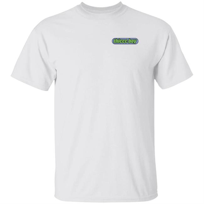 Thiccc Boy Merch Globe White Tee Shirt
