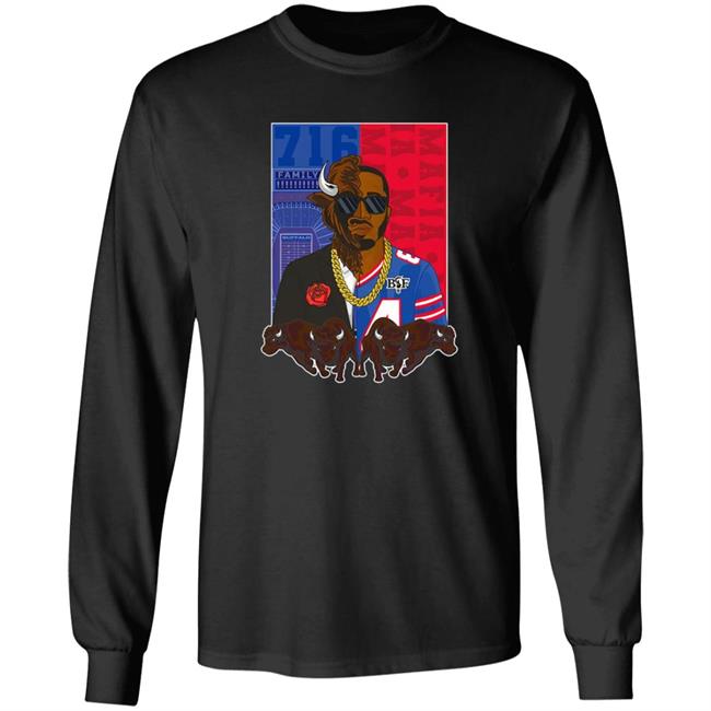Buffalo Bills Merch Bills X Benny Collab Split Face Shirt Buffalo Bills Merch Bills X Benny Collab Split Face Shirt