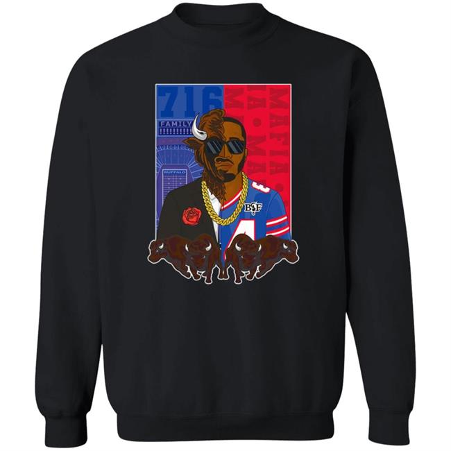 Buffalo Bills Merch Bills X Benny Collab Split Face Shirt Buffalo Bills Merch Bills X Benny Collab Split Face Shirt