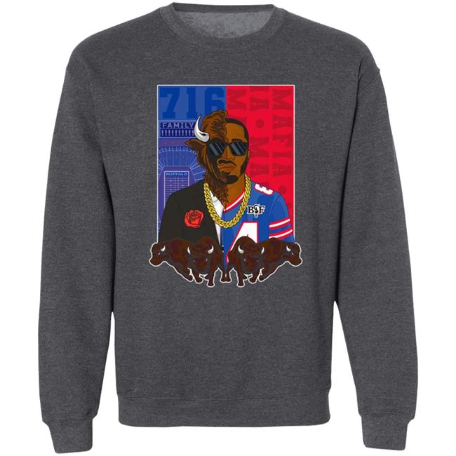 Buffalo Bills Merch Bills X Benny Collab Split Face Shirt Buffalo Bills Merch Bills X Benny Collab Split Face Shirt