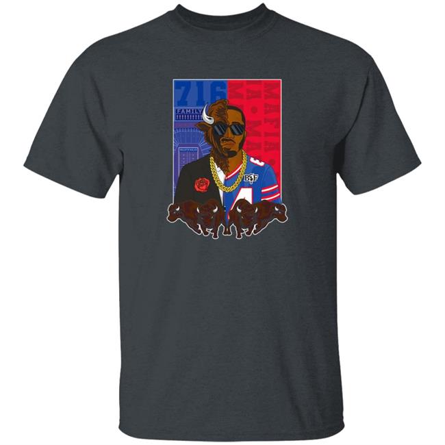 Buffalo Bills Merch Bills X Benny Collab Split Face Shirt Buffalo Bills Merch Bills X Benny Collab Split Face Shirt