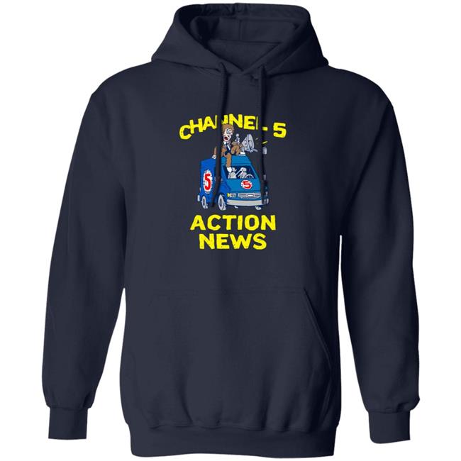 Channel 5 Merch Drop Actions News Black Tee Shirt Channel 5 Merch Drop Actions News Black Tee Shirt