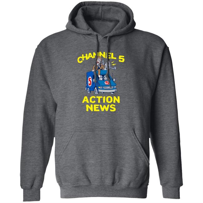 Channel 5 Merch Drop Actions News Black Tee Shirt Channel 5 Merch Drop Actions News Black Tee Shirt