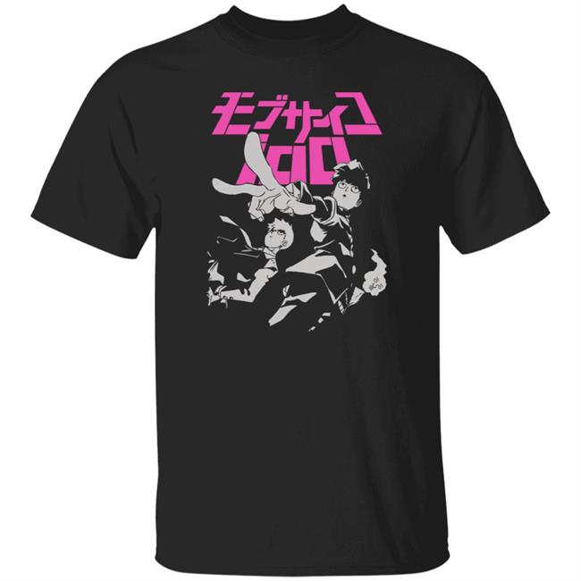 Mob Psycho 100 Merch Mob Psycho 100 Black Tee Shirt