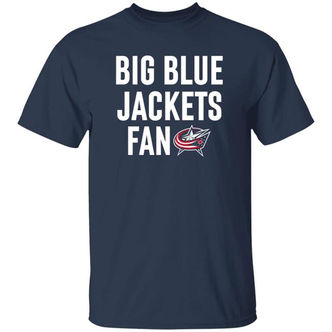 Columbus Blue Jackets Apparel Store WIF Big Fan Tee Big Blue Jackets Fan T Shirt