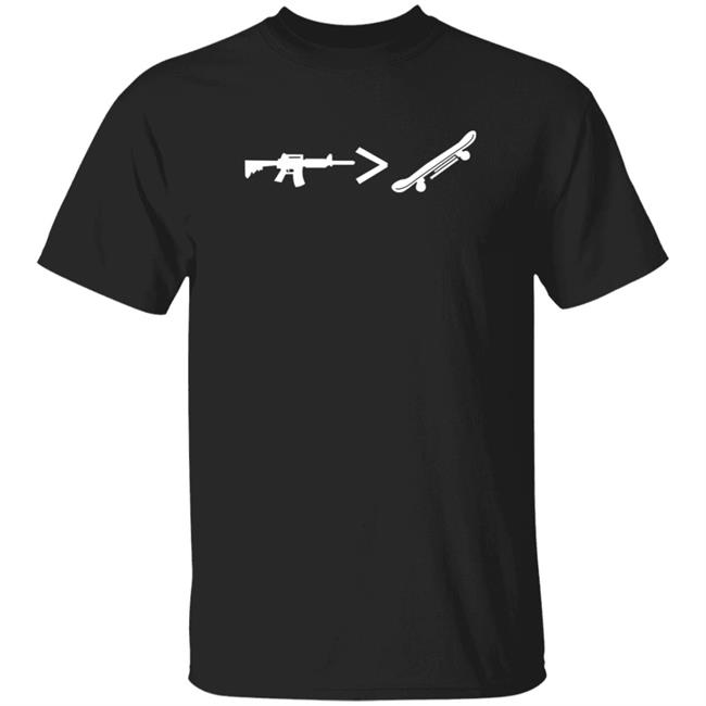 Kyle Rittenhouse Ar Skateboard Shirt Ar > Skateboard T Shirt