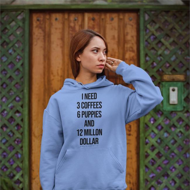 Einstein Newton Merch I Need 3 Coffees 6 Puppies And 12 Million Dollar T-Shirt
