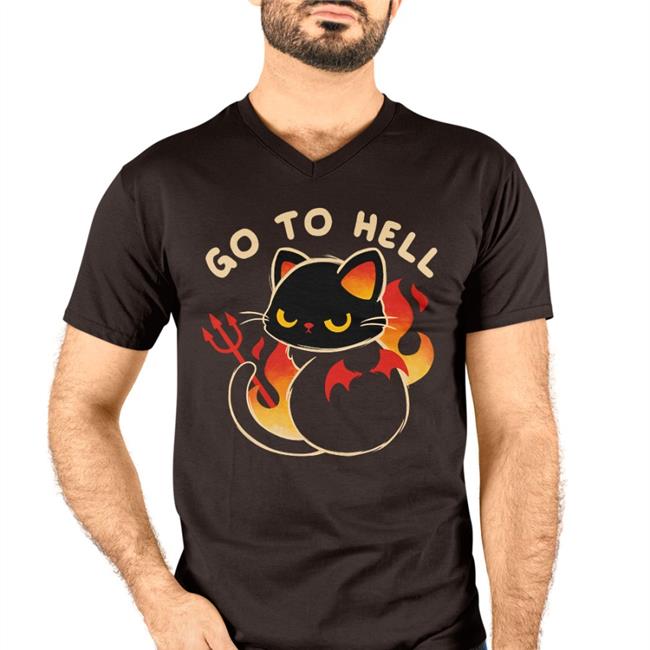 Go To Hell Cat Shirt Black