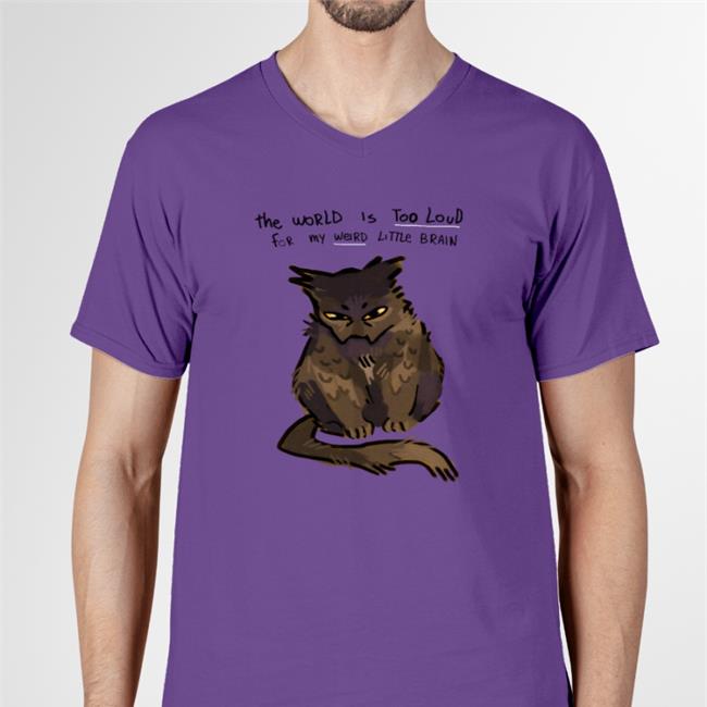 The World Is Too Loud For My Weird Little Brain Cat T Shirt Juleteon