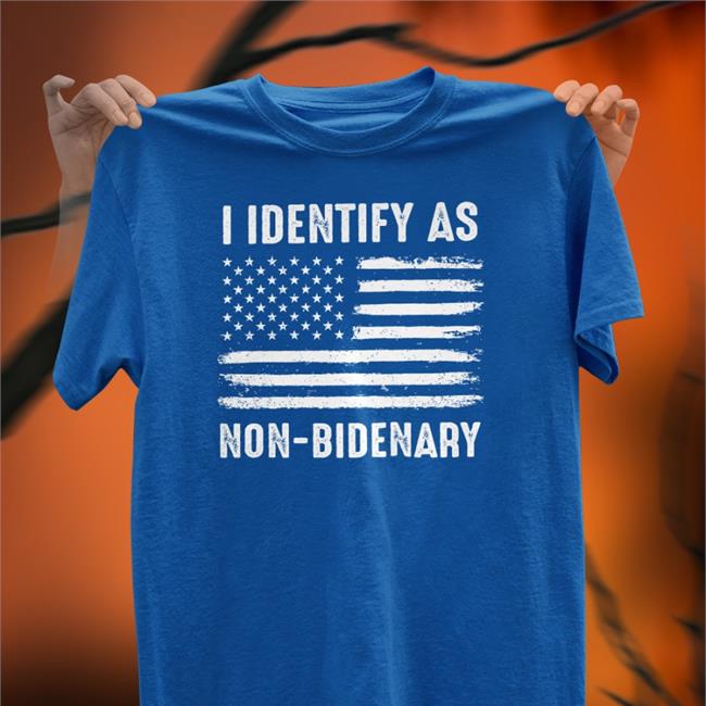 I Identify As Non-Bidenary American Flag V Neck T Shirt Matt