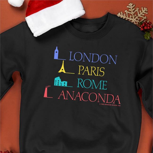 London Paris Rome Anaconda Long Sleeve T Shirt 1989 Brindar Design