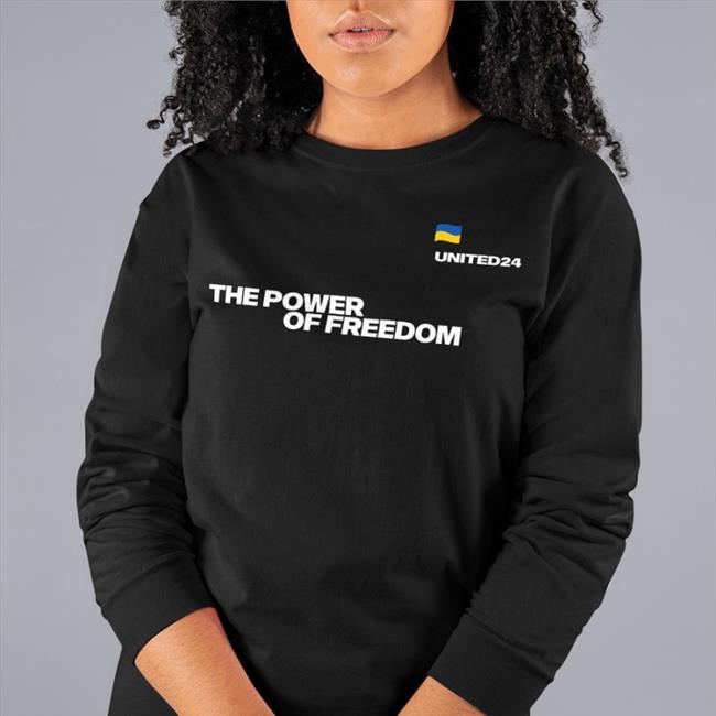 The Power Of Freedom United24 T Shirt Black Zelensky The Power Of Freedom United24 Tee