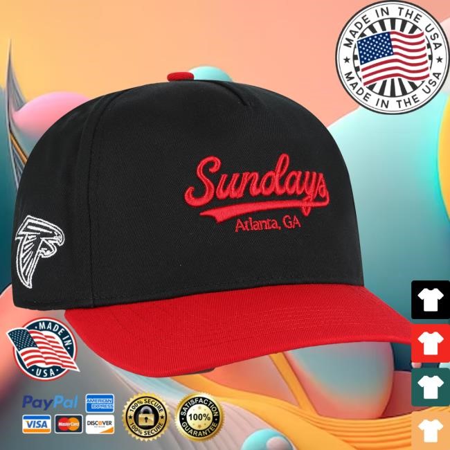 Official NFL Shop Men's Atlanta Falcons '47 Black/Red Sundays Sure Shot Hitch Two-Tone Adjustable Cap ArizonaCardinals