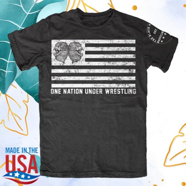 Black And Brave One Nation Under Wrestling Shirt New