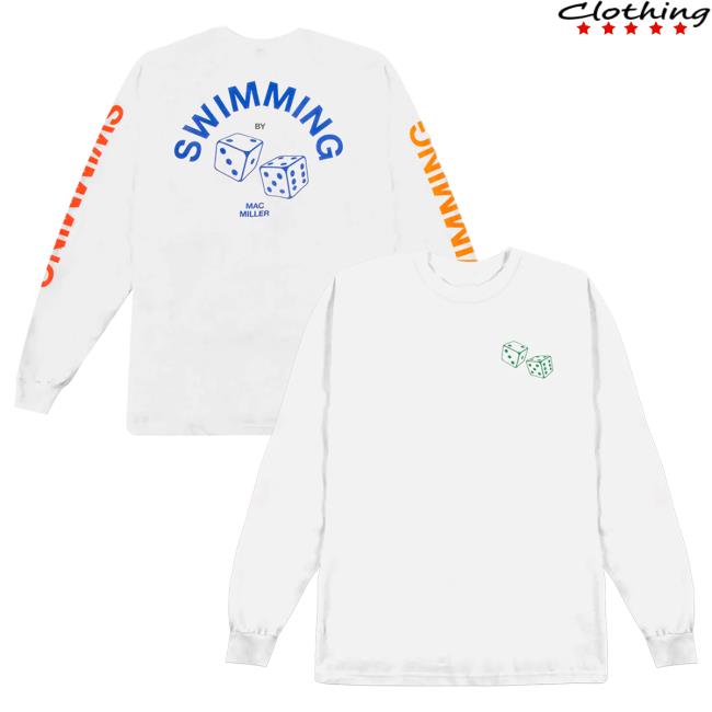 Official Mac Miller Merch Store Mac Miller Swimming Dice Longsleeve Mac Miller Clothing Apparel Shop MacMiller