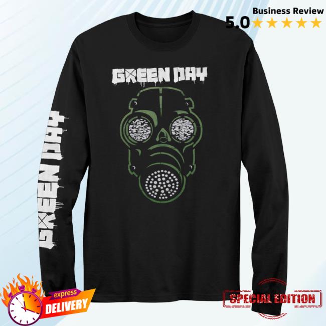 Official Green Day Apparel Clothing Merch Store Green Day Gas Mask Long Sleeve New Shirt GreenDay Shop