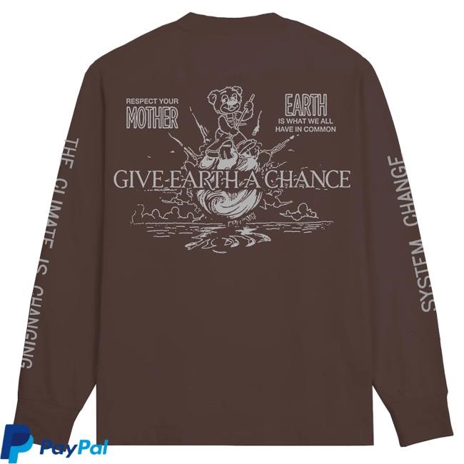 Official Chnge Clothing Give Earth A Chance Cuffed Long Sleeve Tees