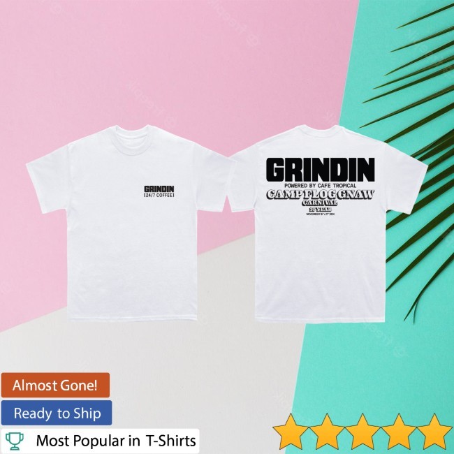 Pusha T Grindin x Camp Flog Gnaw Shirt Grindin Coffee