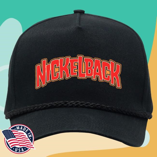 Official Nickelback Merch Nickel Back Nickelback Devil Logo Black Snapback Cap
