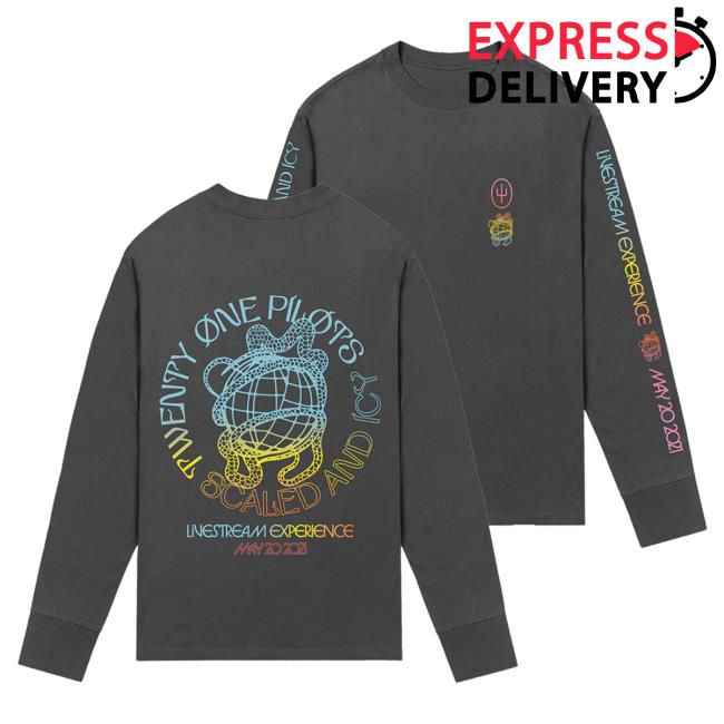 Official 21 Pilots Apparel Clothing Store Merch Twenty One Pilots Scaled And Icy Global Gradient Long Sleeve T Shirt TwentyOnePilots 21Pilots Shop
