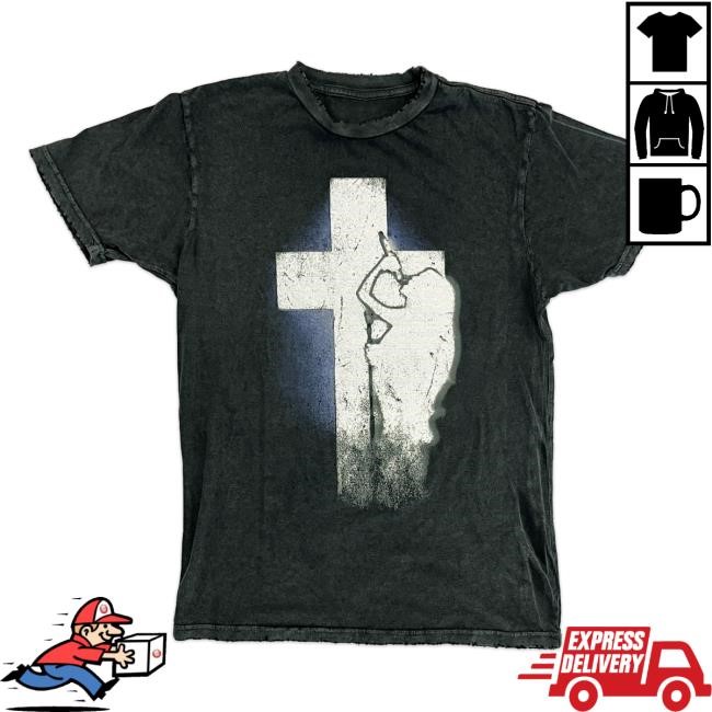 Nessa Barrett Crucifix Distressed Shirt New