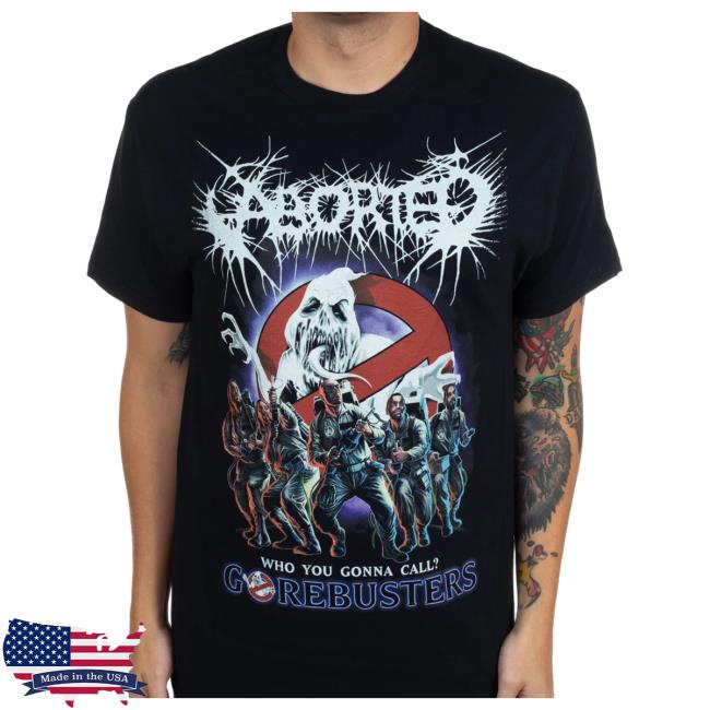 Official Indie Merch Store Shop Aborted "Gorebusters" Top Shirt IndieMerchStore