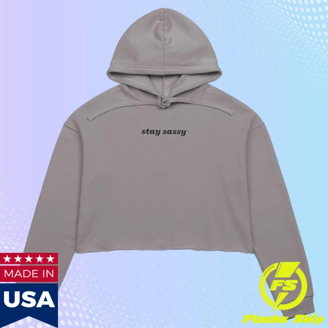 Official Joce Bedard Merch Store Stay Sassy Cropped Crewneck Sweatshirt - Grey