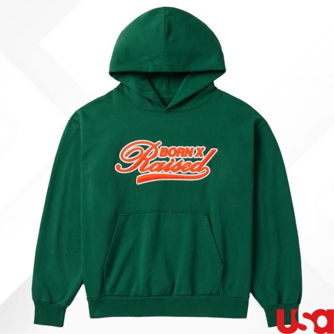Official Born X Raised Merch Store Shop Champions Pullover Sweatshirt: Emerald Green BornxRaised