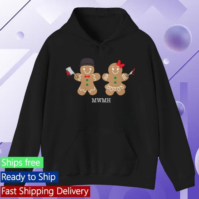 Official Murder with my Husband Gingerbread Couple Attractive Hoodie MWMH Postcat