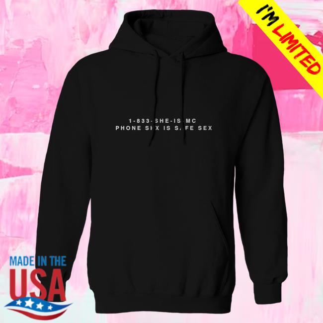 Official Merch Bar Miley Cyrus Merch Store Phone Sex Is Safe Sex Crew neck Sweatshirt Black MerchBar MileyCyrus Apparel Clothing Shop