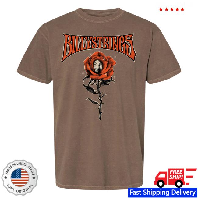 Official Billy Strings Merch Store Shop Rose Face Shirt New (Max Löffler)