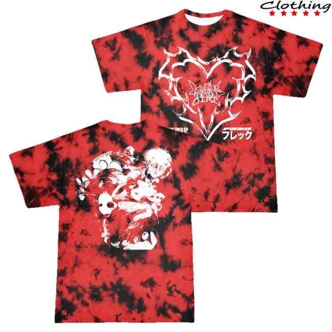 Official Machine Girl Merch Shop Machine Girl Super Freq Crystal Wash Shirt 2024 (Red) MachineGirl