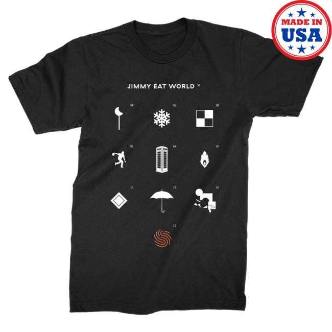 Official Jimmy Eat World Surviving Icons T Shirt (Black)
