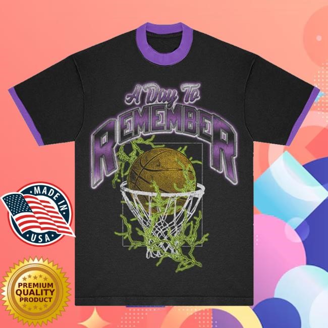 Official A Day To Remember Merch Store Adtr Win Big Ringer Shirt New (Black/Purple)