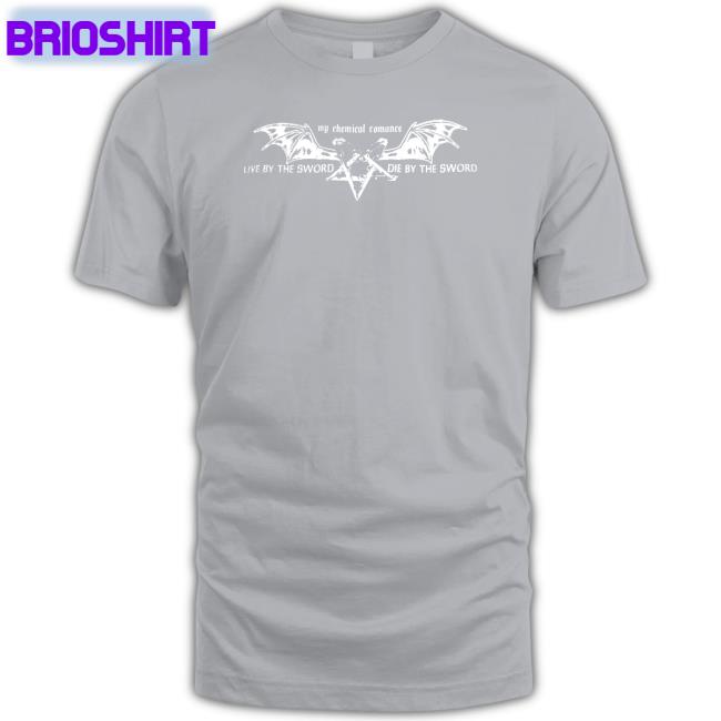 My Chemical Romance Merch Live By The Sword Die By The Sword Shirt Pentagram Wings