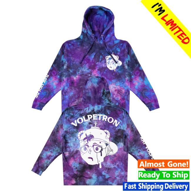 Official Kt8 Merch Ray Volpe - Volpetron Face Melt Tie Dye Hooded Sweatshirt