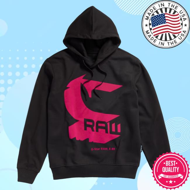 Official G Star Raw Clothing Store Shop Shadow Drop Graphic G-Star Raw, E.89 Pull Over Hoodie Black Gstar
